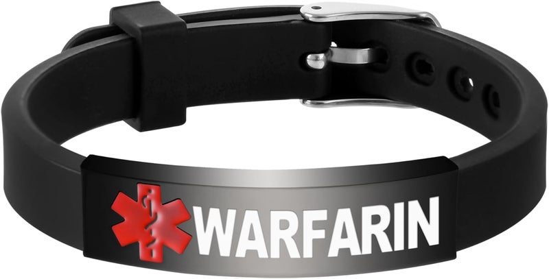 UNICGIFT Medical Alert Bracelet Dual-Sided Custom Engraved ID Identification Personalized Wristband for Women Adjustable Band Security Clasp - Image 1